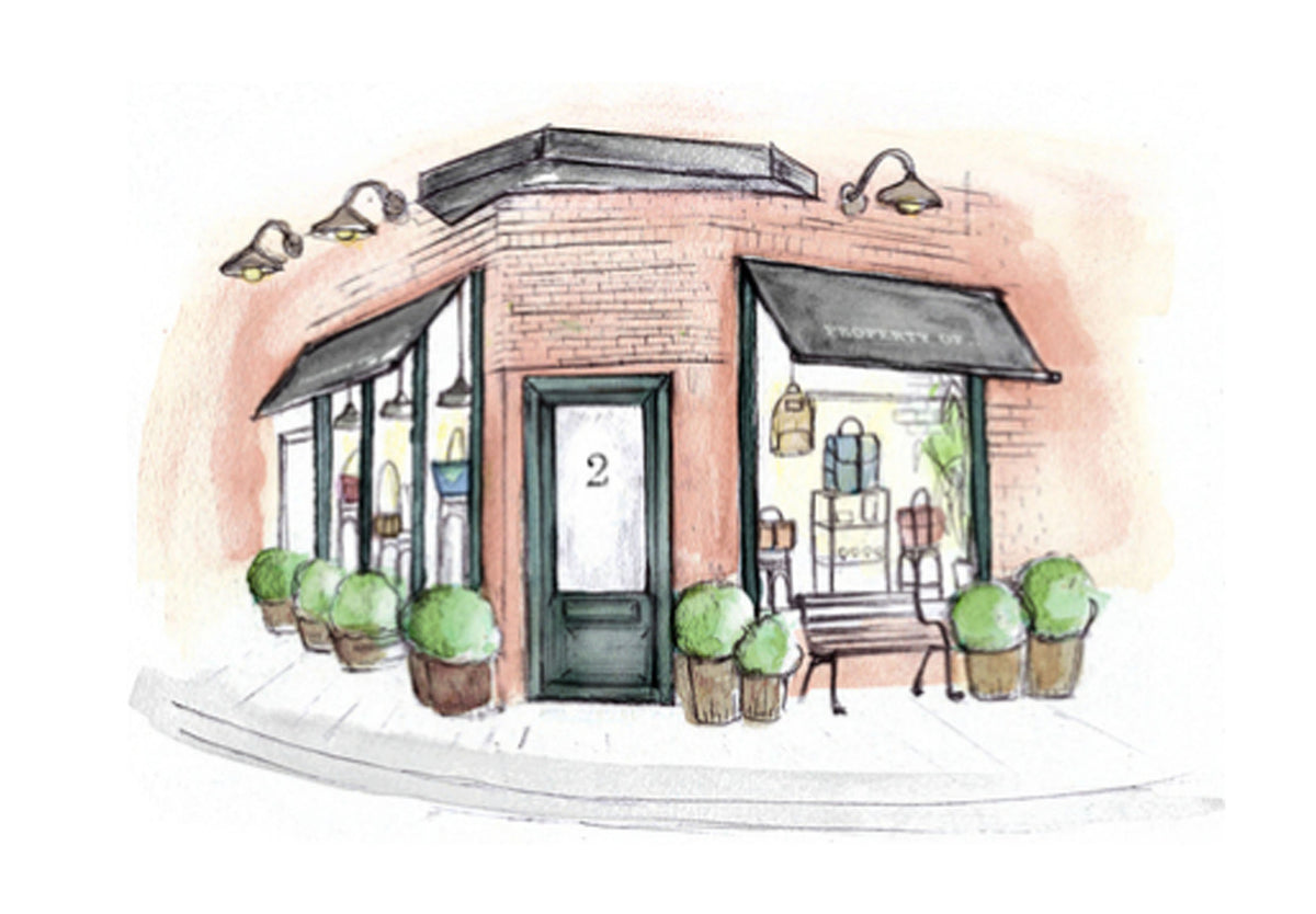Illustration of our shop at Herenstraat 2, Amsterdam