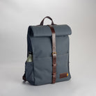 Property Of... Alex 24h Backpack stone blue sustainable travel front pack shot 