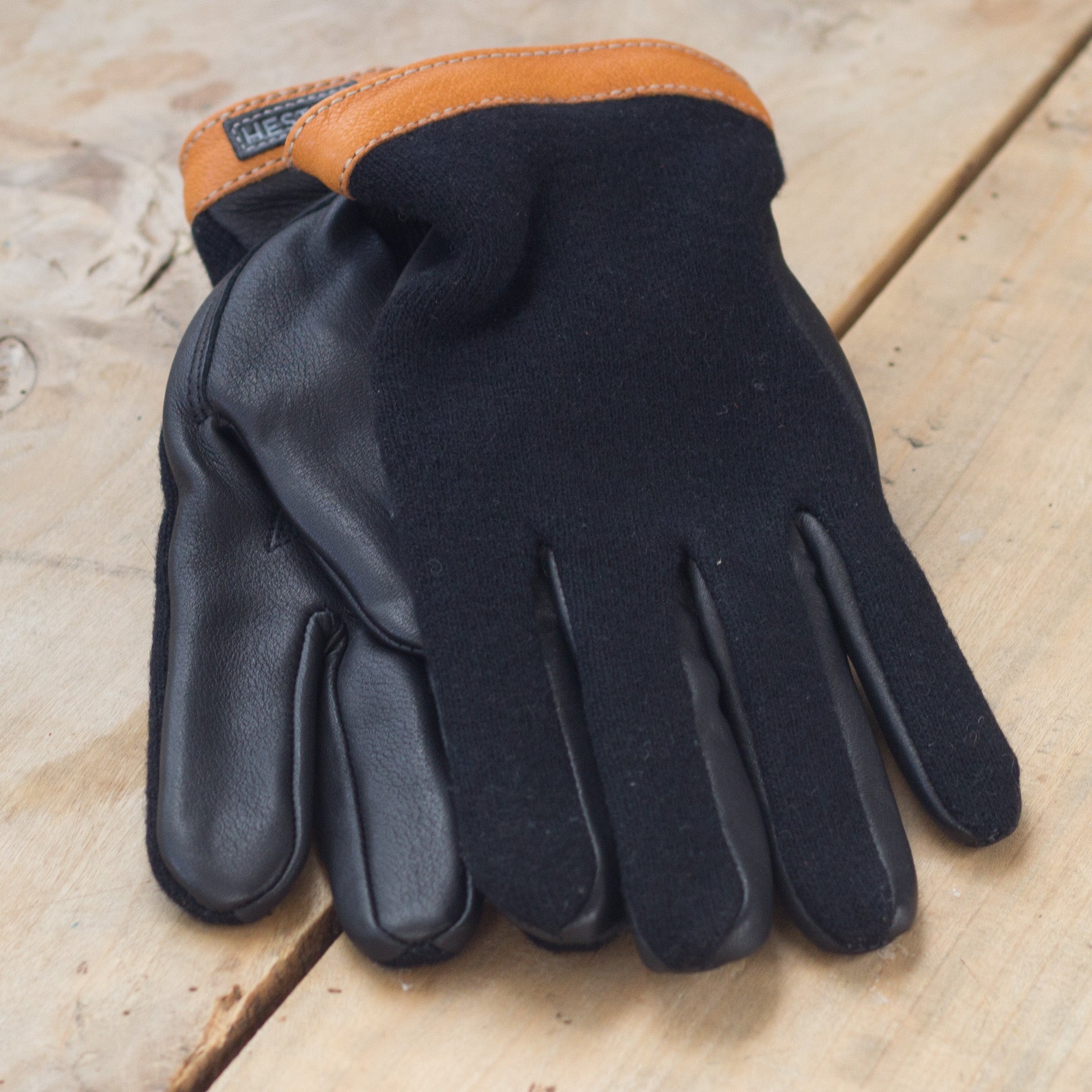 Gloves Deerskin WoolTricot - BLACK