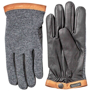 Gloves Deerskin WoolTricot - CHARCOAL BLACK