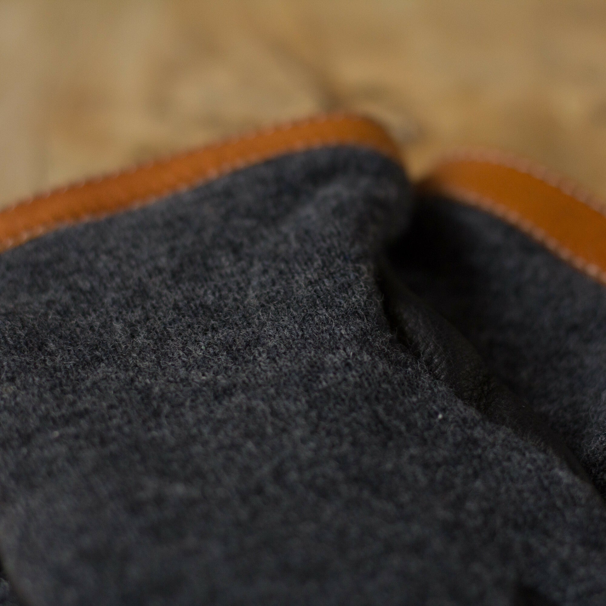 Gloves Deerskin WoolTricot - CHARCOAL BLACK